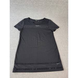 NWT Tricotto Womens Blouse Top Black Rhinestone Mesh Cocktail Evening Size Small